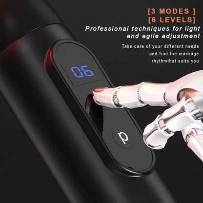 Massage gun controls and speed display close up