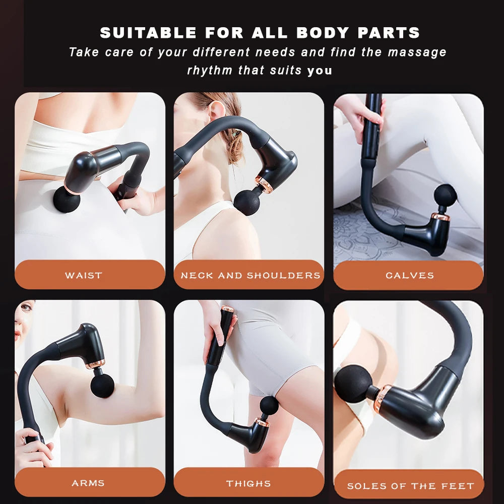 Long handle massage gun for hard to reach areas