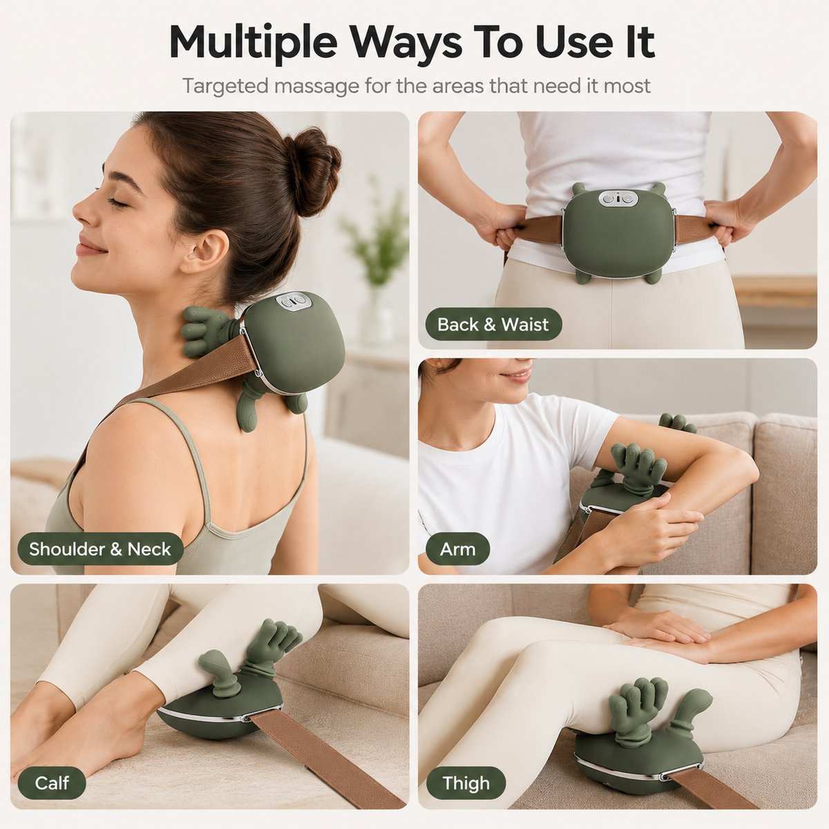 KyndRelief Premium Neck Shoulder Massager used for shoulder, waist, arm, calf and thigh comfort